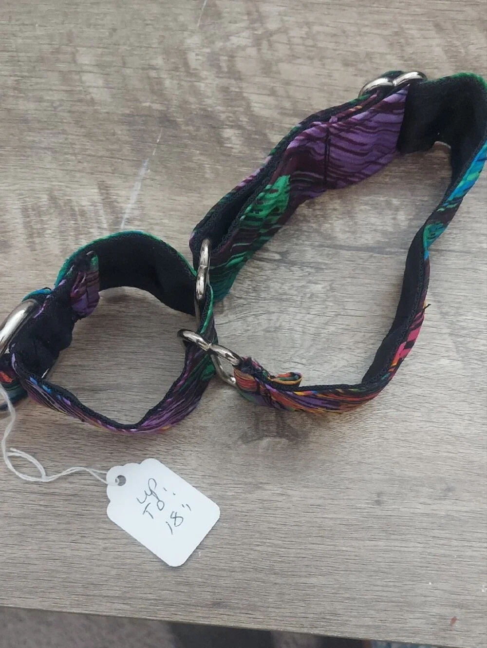 Custom Martingale Dog Collar Abstract Ikat Jewel Tone 1.5